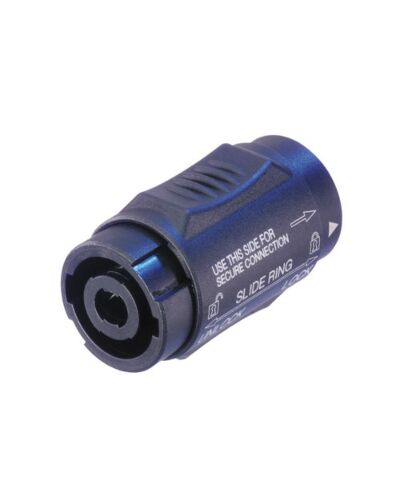 Neutrik NL4MMX 4P Speakon Adaptor - Han -> Han, Rund med lås, Blå/Sort