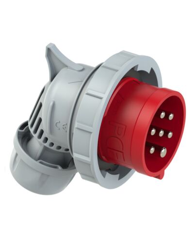 7P CEE Stik - 32A, Han, Rød, IP67, Vinkel