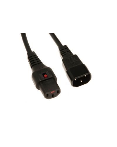 Apparat Forlængerkabel 1,0m Han->Hun IEC LOCK