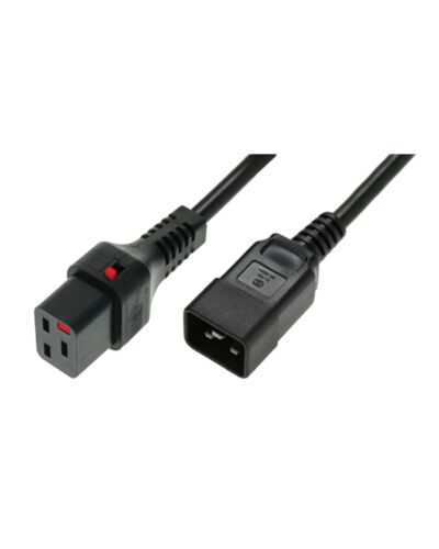 App. Forlænger - Han -> Hun IEC Lock, Sort, Flere Længder