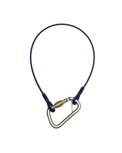 Sikkerhedswire - 75kg, 850mm, Guld Karabin