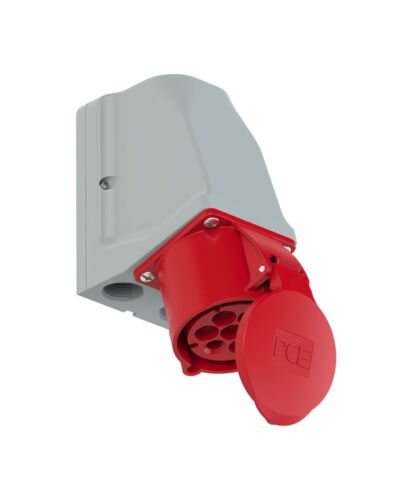 7P CEE Stik - 32A, Hun, Rød, IP44, Vægmonteret