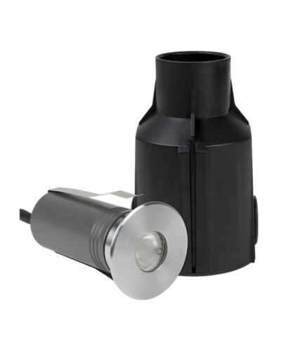 ProLED nedgravningsspot, 2w LED Inground 1R TriLED RGB, Ø58, IP67, 24v, C. Catode, 30°