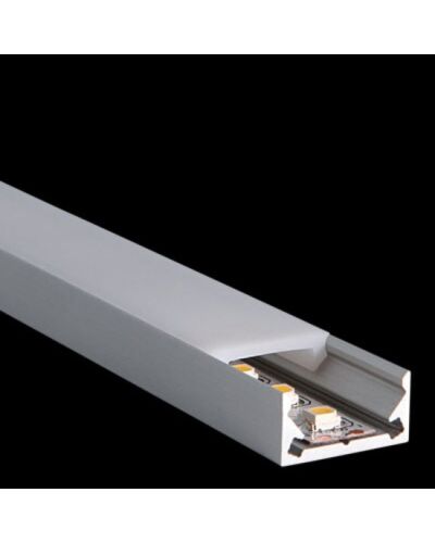 Aluminium Skinne 2 Meter - S-Line Low - Til PROLED Flex Strips, flere farver