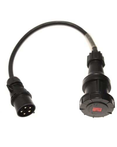 1 meter Adaptor CEE 32A 5P Han -> 63A 5P Hun 