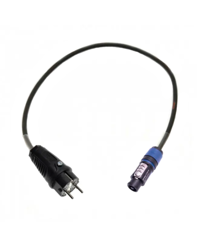 Adapter kabel Schuko han -> Powercon Hun Blå