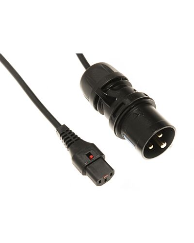 2m IEC Lock Apparatkabel - CEE 3P til IEC Lock