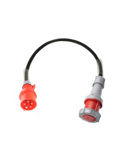 1 meter Adaptor CEE 32A 5P Han -> 63A 5P Hun, Røde stik 