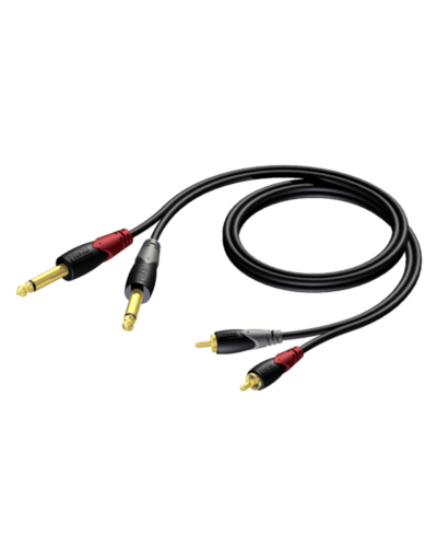 PROCAB 2 x RCA/Cinch male - 2 x 6.3 mm Jack male mono