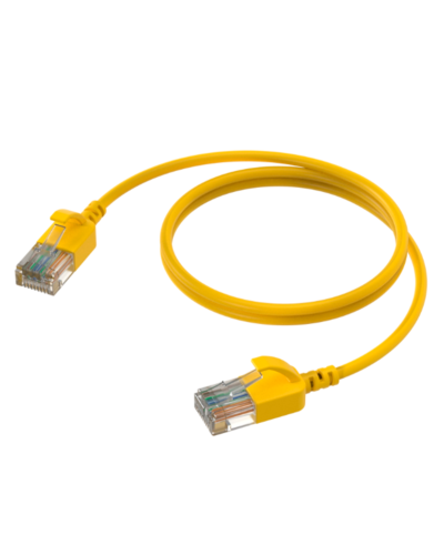 PROCAB CSD560 Netværkskabel Slimline CAT6A, RJ45, U/UTP, Gul, Flere Længder