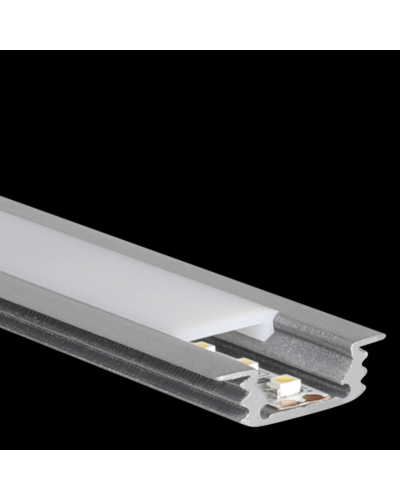 Aluminium Skinne 2 Meter - S-Line Flat Rec - Til PROLED Flex Strips, Flere farver