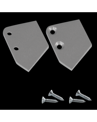 End Cap Set Flat til Aluminium Skinne - S-Line Glass 6mm