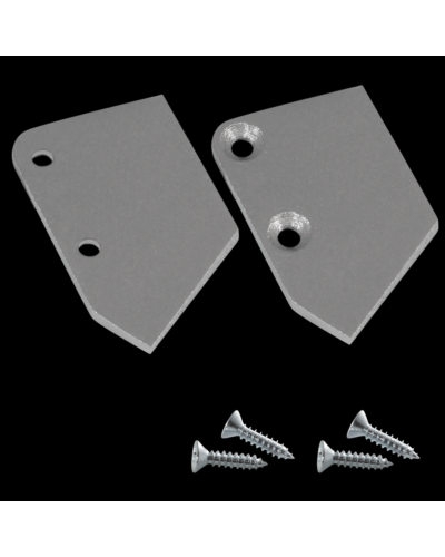 End Cap Set Flat til Aluminium Skinne - S-Line Glass 8mm