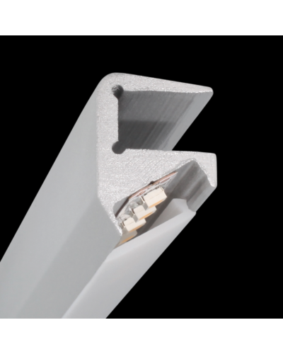 Aluminium Skinne 2 Meter - S-Line Glass 8mm - Til ProLED Flex Strips