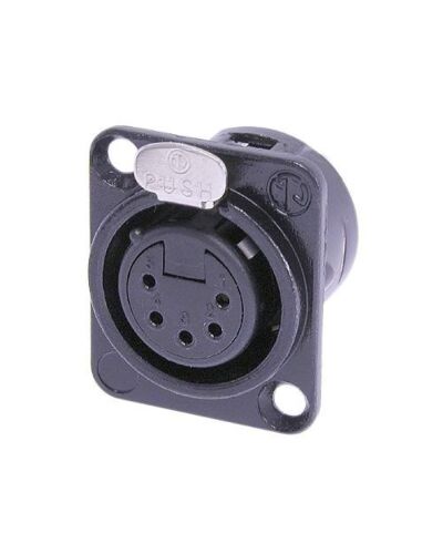 Neutrik NC5FD-L-BAG-1 5P XLR Chassisstik - Hun, Sort