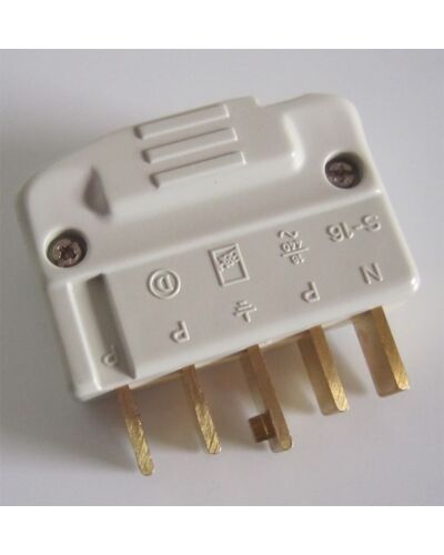 5P Komfurstik til kabel, 16A, Grå