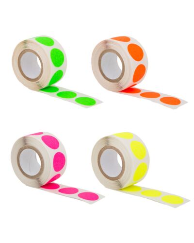Glow Gaffatape DOTS - 19mm / 100pcs - Flere Farver