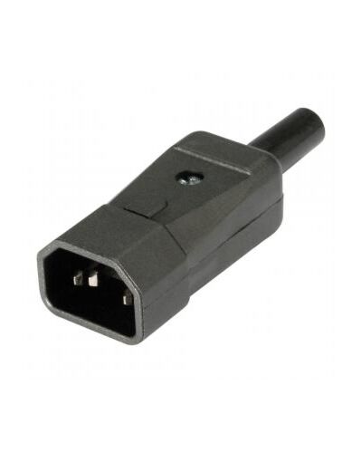 IEC - C14 3P Han Stik F/Kabel Sort M/J 10A