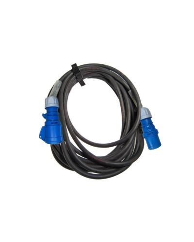 3P CEE Kraftkabel - Sort med blå stik - 32A - 3x6mm²