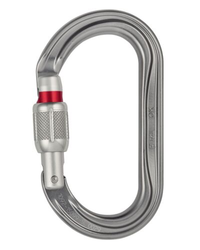 Petzl Karabin OK Screw Lock, Grå