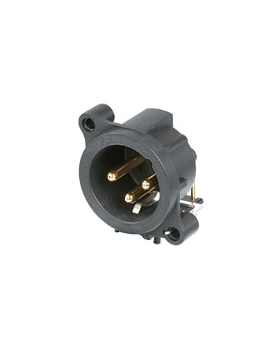 Neutrik NC3MAH XLR 3P Han Chassisstik Plast PCB Vinkel