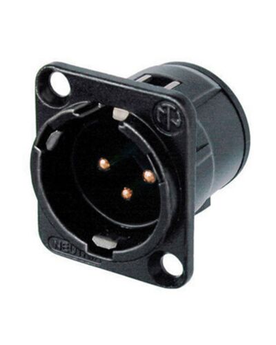Neutrik NC3MD-V-B 3P XLR Chassisstik - Han, Sort, Guldkontakter