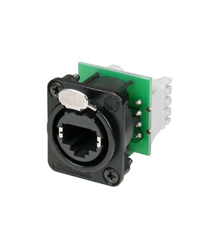 Neutrik NE8FDV-Y110-B RJ45 Hun Chassis med skæreklemme - Sort