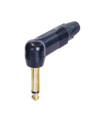 Neutrik NP2RX-B Jackstik Mono Vinkel Han, Sort, 1/4, 6,3 mm, gold contacts