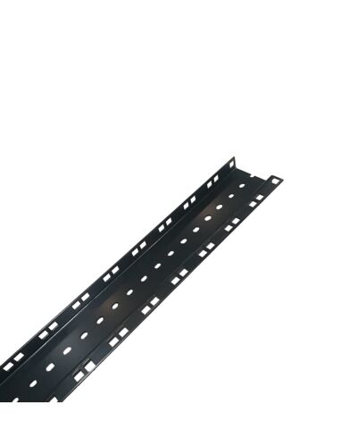 Rackskinne i stål, dobbelt, 2 meter, Sort