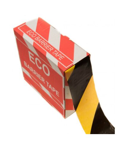 Afspærringsbånd - 75mm x 500m Sort/Gul