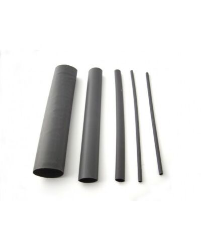 Krympeflex uden lim, Sort, Ø1,6 - 4,8mm