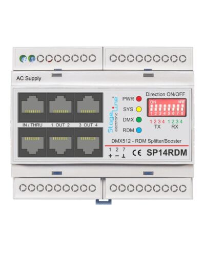 DMX Splitter 1->4 W/RDM DIN Mount RJ45