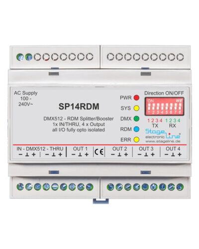 DMX Splitter 1->4 W/RDM DIN Mount Screw