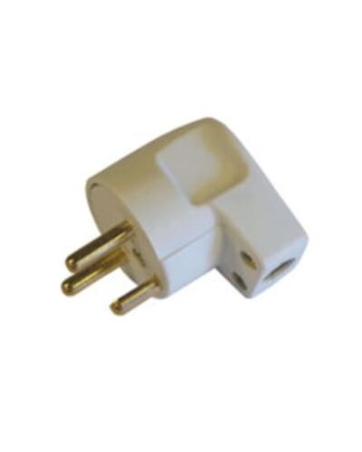 DK Stik 3 Pol Vinkel Han F/Kabel, Hvid