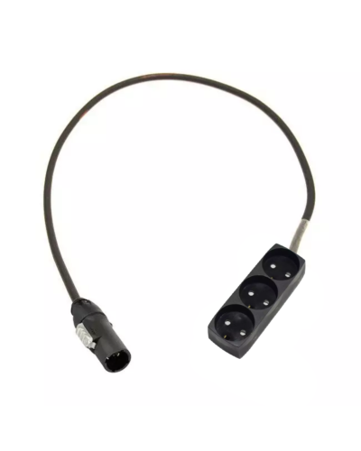 Adapter powerCON True1 Han til 3-Stikdåse med jord i Sort - Flere længder