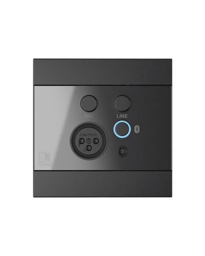 AUDAC WP225 Universal wall panel - Microphone, line & Bluetooth receiver - 80 x 80 mm Black version