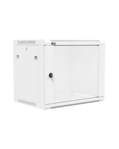 CAYMON 19” wall mount rack - 9 units - 450mm depth - Removable back White version