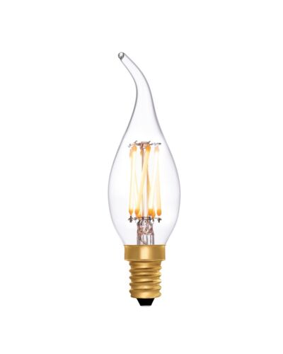 Zico Lighting LED Flammeformet Kertepære, 230V, 6W, E14, 420lm, 2200K, Klar