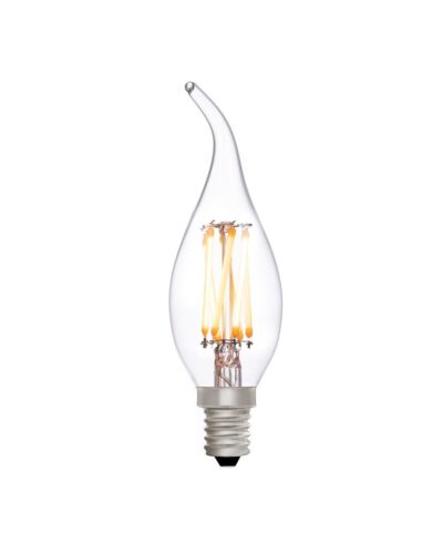 Zico Lighting LED Flammeformet Kertepære, 230V, 6W, E14, 490lm, 2700K, Klar