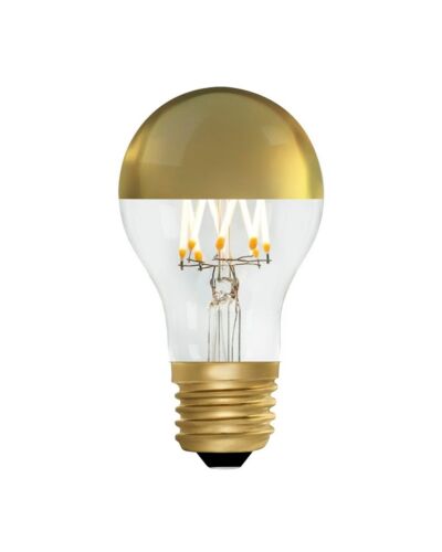 Zico Lighting LED Standard Pære, 230V, 6W, E27, 410lm, 2200K, Topforspejlet Guld