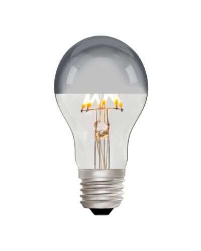 Zico Lighting LED Standard Pære, 230V, 6W, E27, 550lm, 2700K, Topforspejlet Sølv