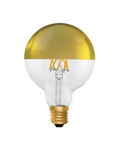 Zico Lighting LED Globepære, 230V, 6W, E27, 470lm, 2200K, Topforspejlet