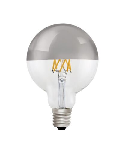 Zico Lighting LED Globepære, 230V, 6W, E27, 550lm, 2700K, Topforspejlet Sølv